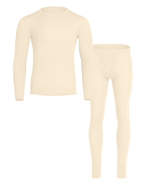 Men's 160 Long Sleeve &amp; Bottom 2-Piece Natural Front