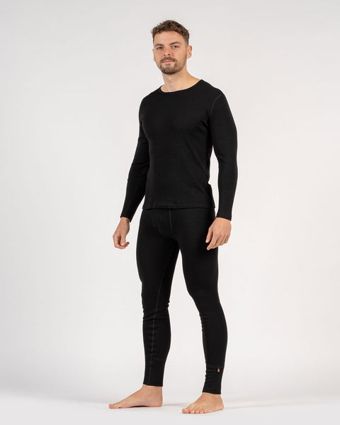 Men's 250 Long Sleeve &amp; Bottom 2-Piece Black