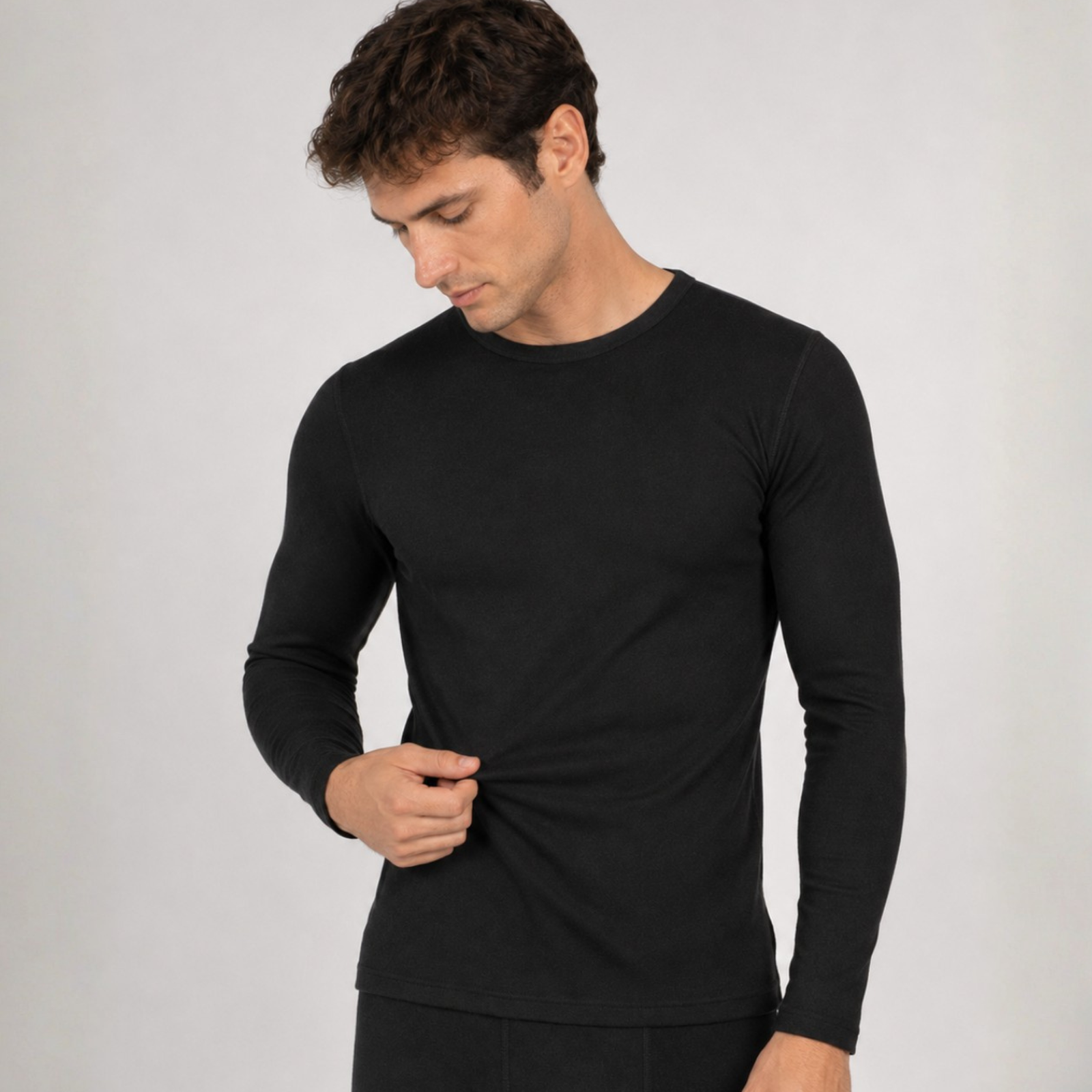 Heren 250 Thermisch Shirt met Lange Mouwen Zwart