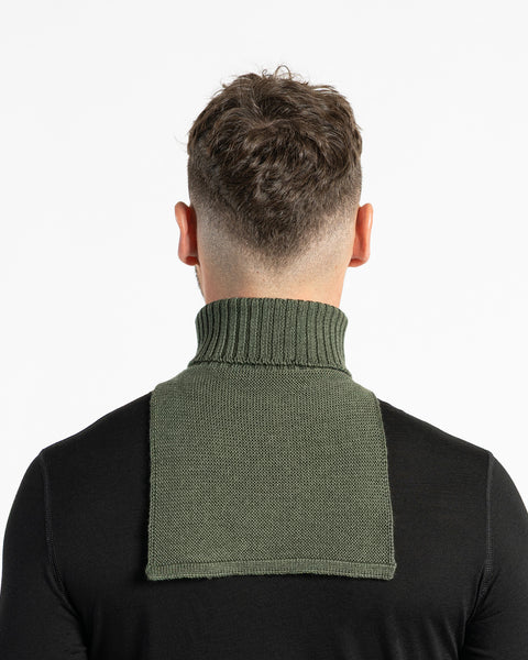 Men's Knit Dickie Neck Warmer Merino Dark Green Back