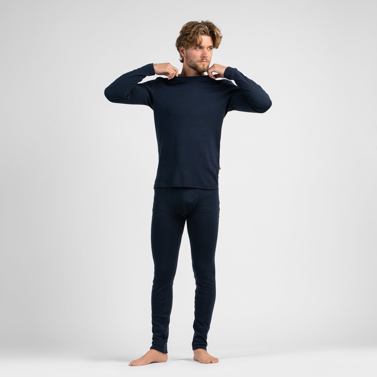 Marineblauwe 250 merinobroek voor heren
