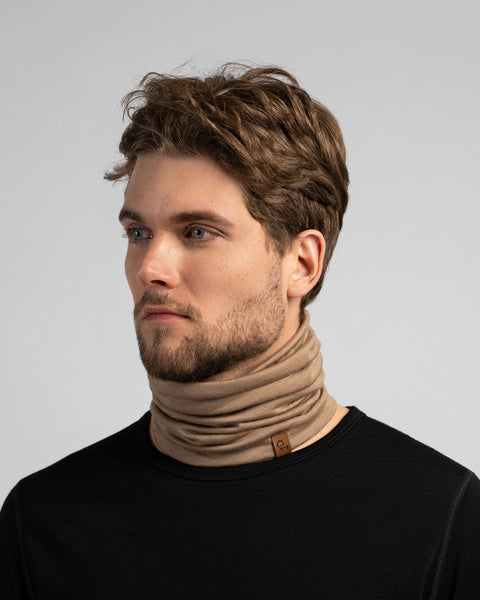 Heren Tube Neck Gaiter van Virgin Merino Beige