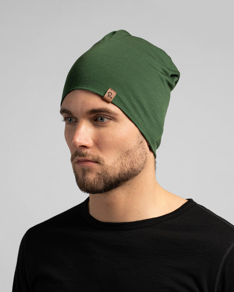 Unisex Merinowollen Muts Donkergroen