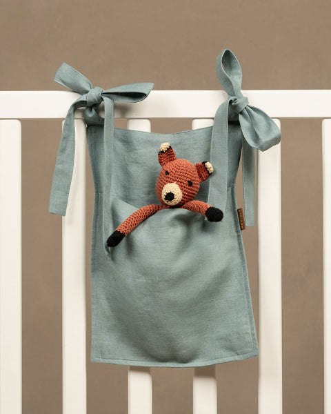 Linen Crib Organizer Mint Green