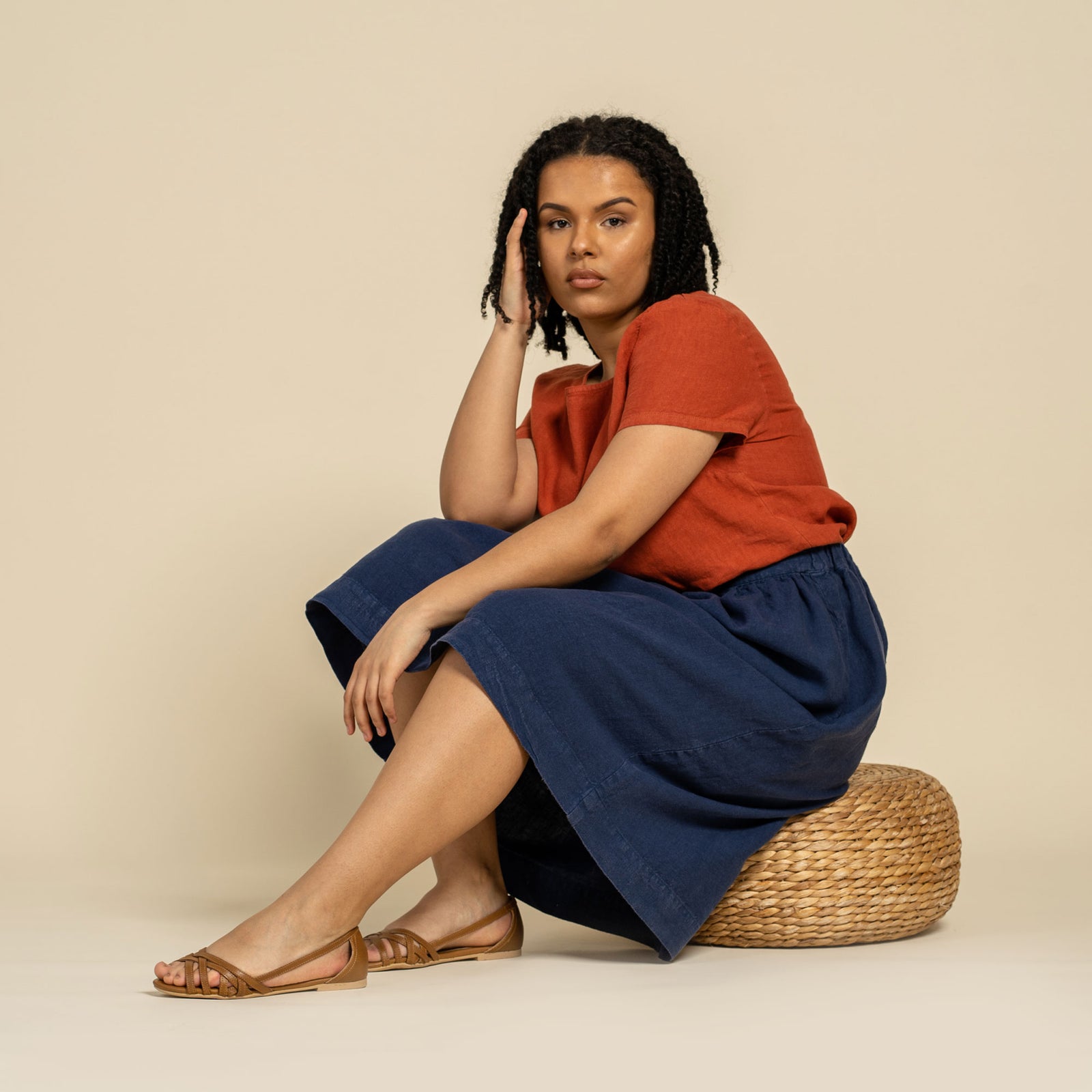 Midi Skirt Sophia storm blue