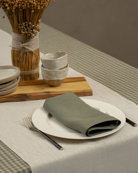 Linen Napkin Stone Green