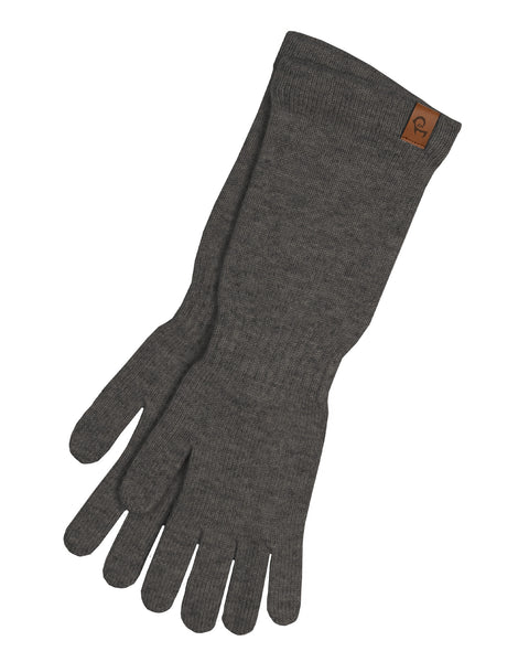 Women's Knit Long Gloves Merino &amp; Cashmere Dark grey