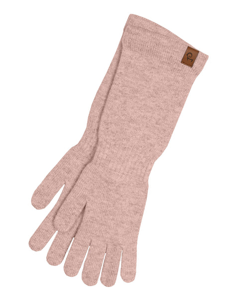 Women's Knit Long Gloves Merino &amp; Cashmere Dusty Pink