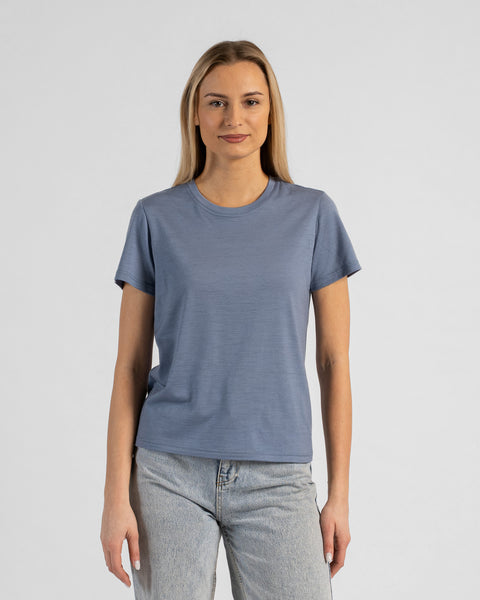 Dames Merino Regular Fit T-shirt met Ronde Hals