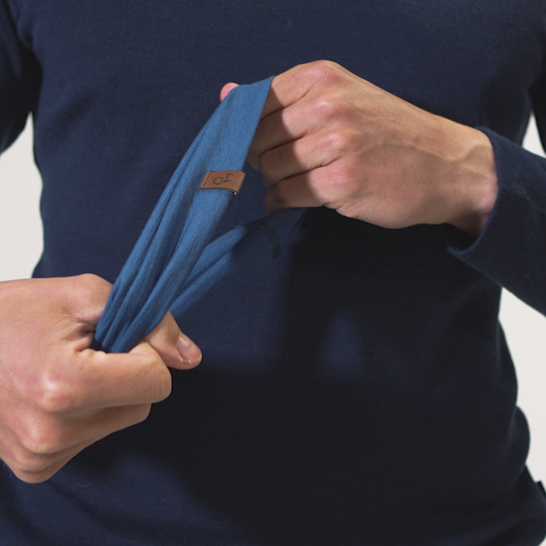 Unisex Merinowollen Hoofdband Denim