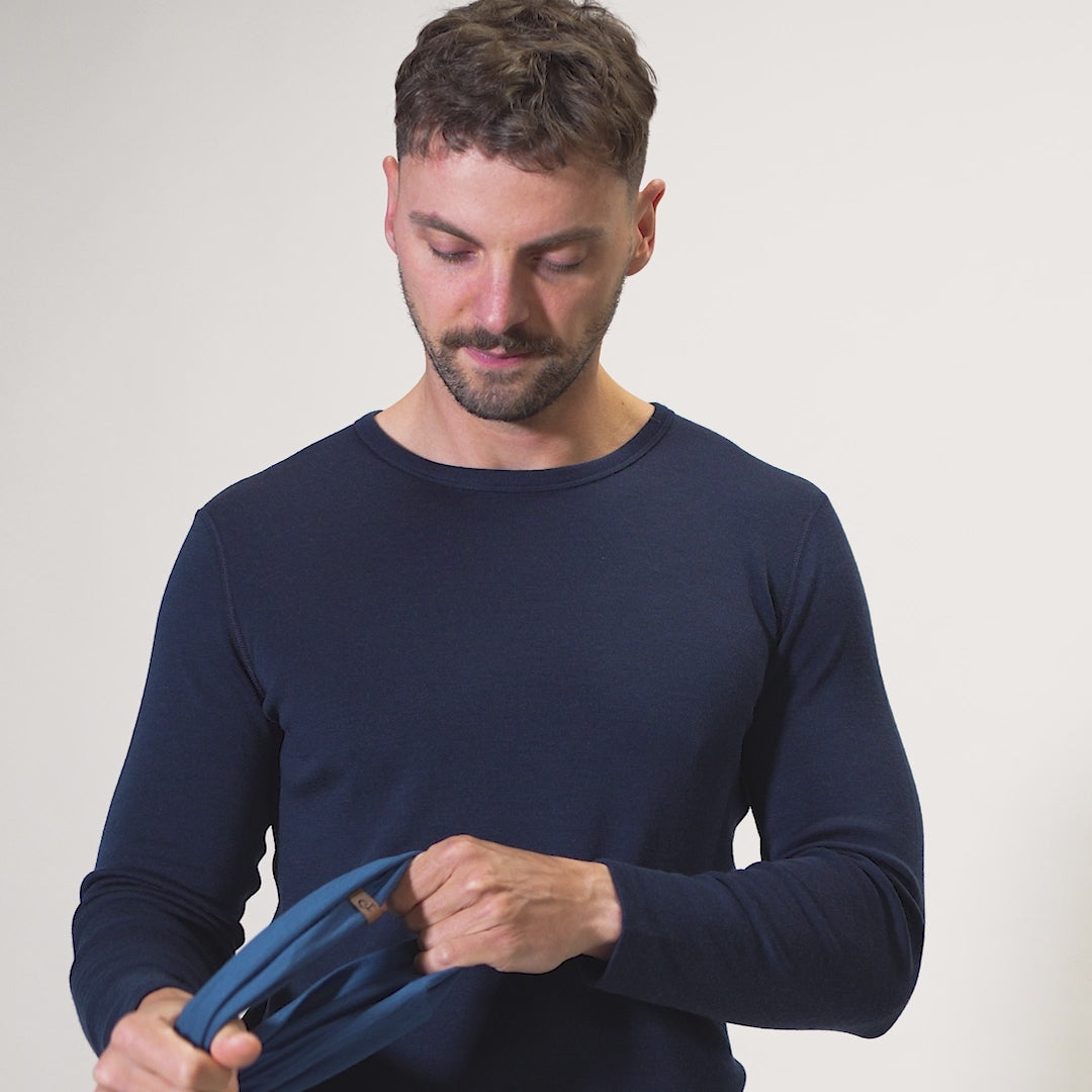 Heren Merino Nekwarmer Denim