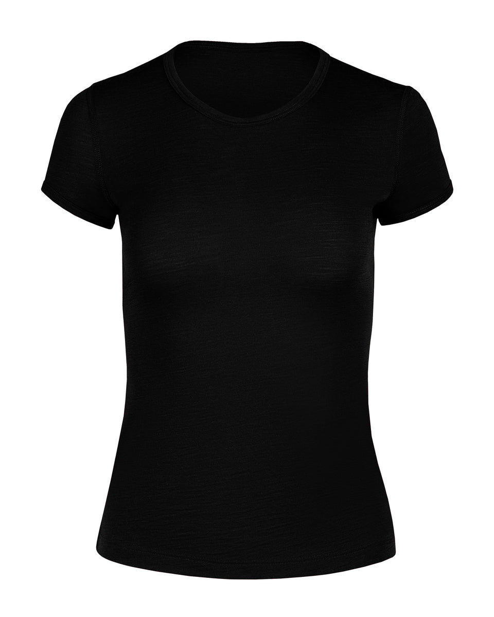 Dames 160 Merino T-shirt Zwart