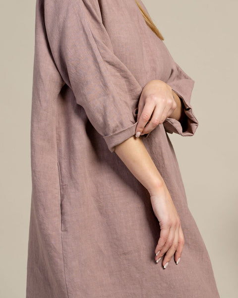 Linen Tunic Dress Selena Faded Rose